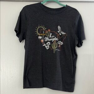 Wrangler Dark Gray T-Shirt with Nature Graphic